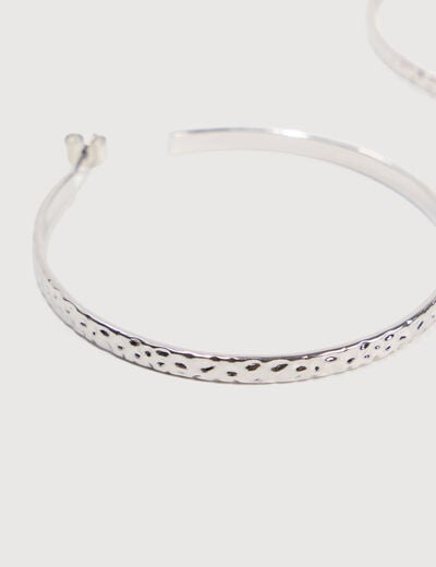 Cr&eacute;oles couleur argent femme