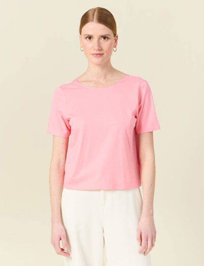 T-shirt manches courtes rose femme