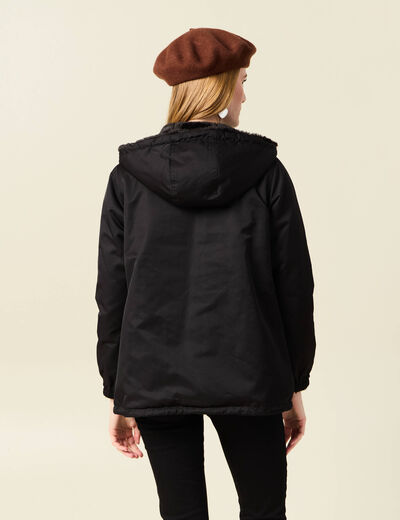 Parka réversible noir femme