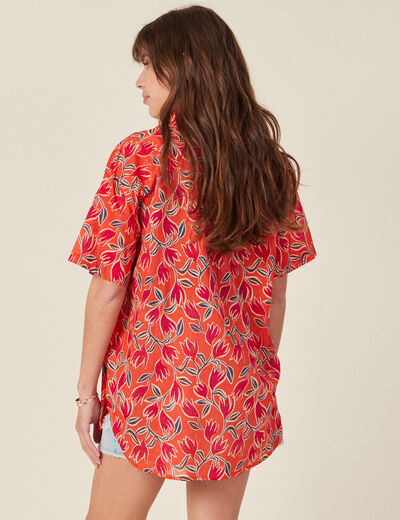Chemise éco-responsable orange femme