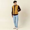 Blouson sans manches col teddy camel homme
