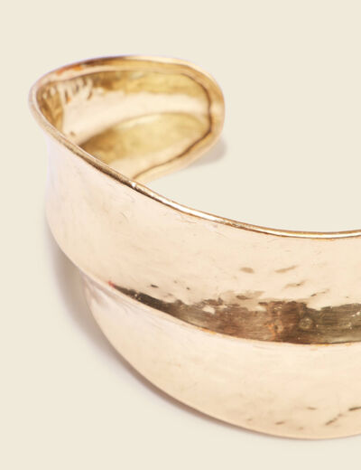 Bracelet manchette métal couleur or femme