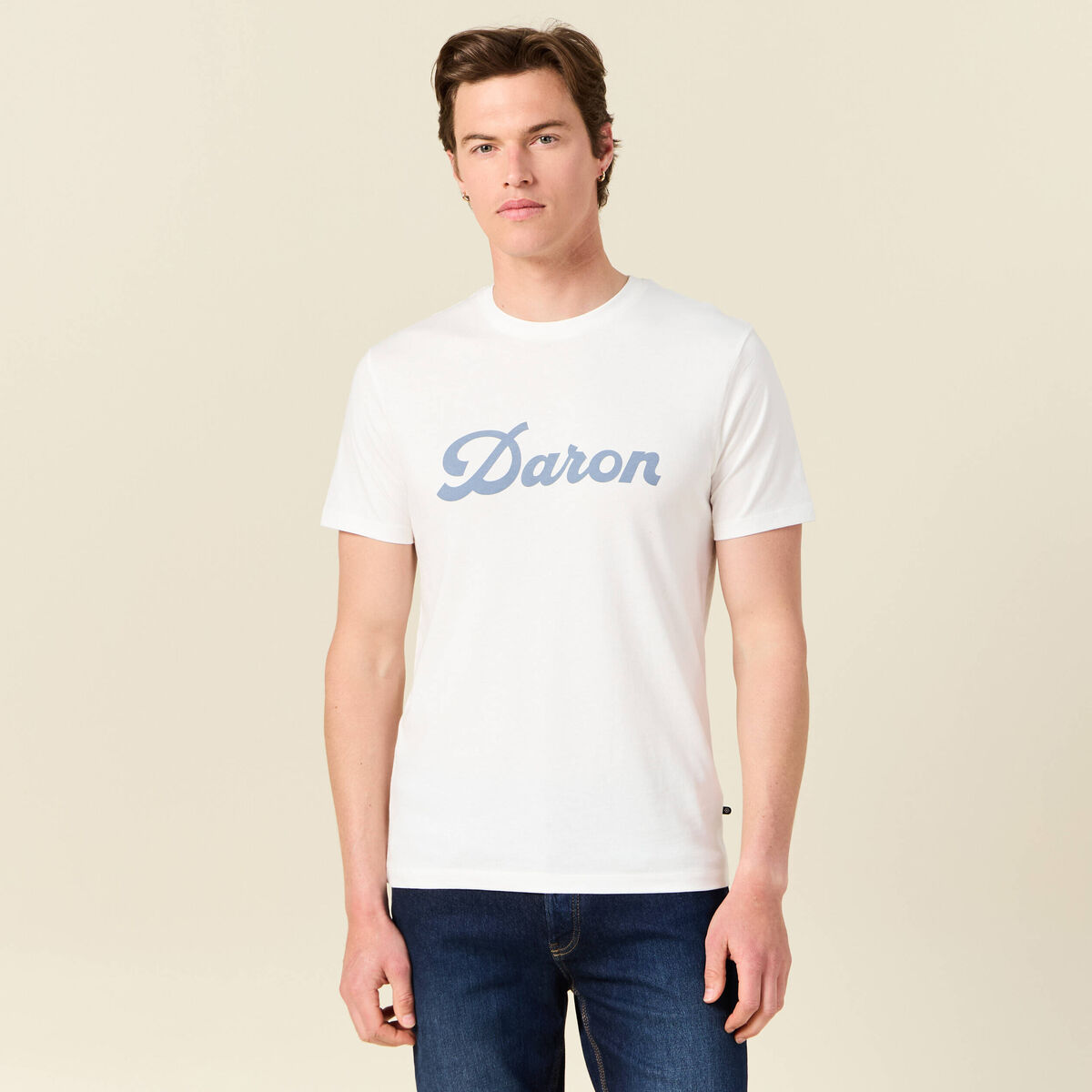 T-shirt manches courtes ecru homme