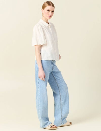 Chemise manches courtes creme femme