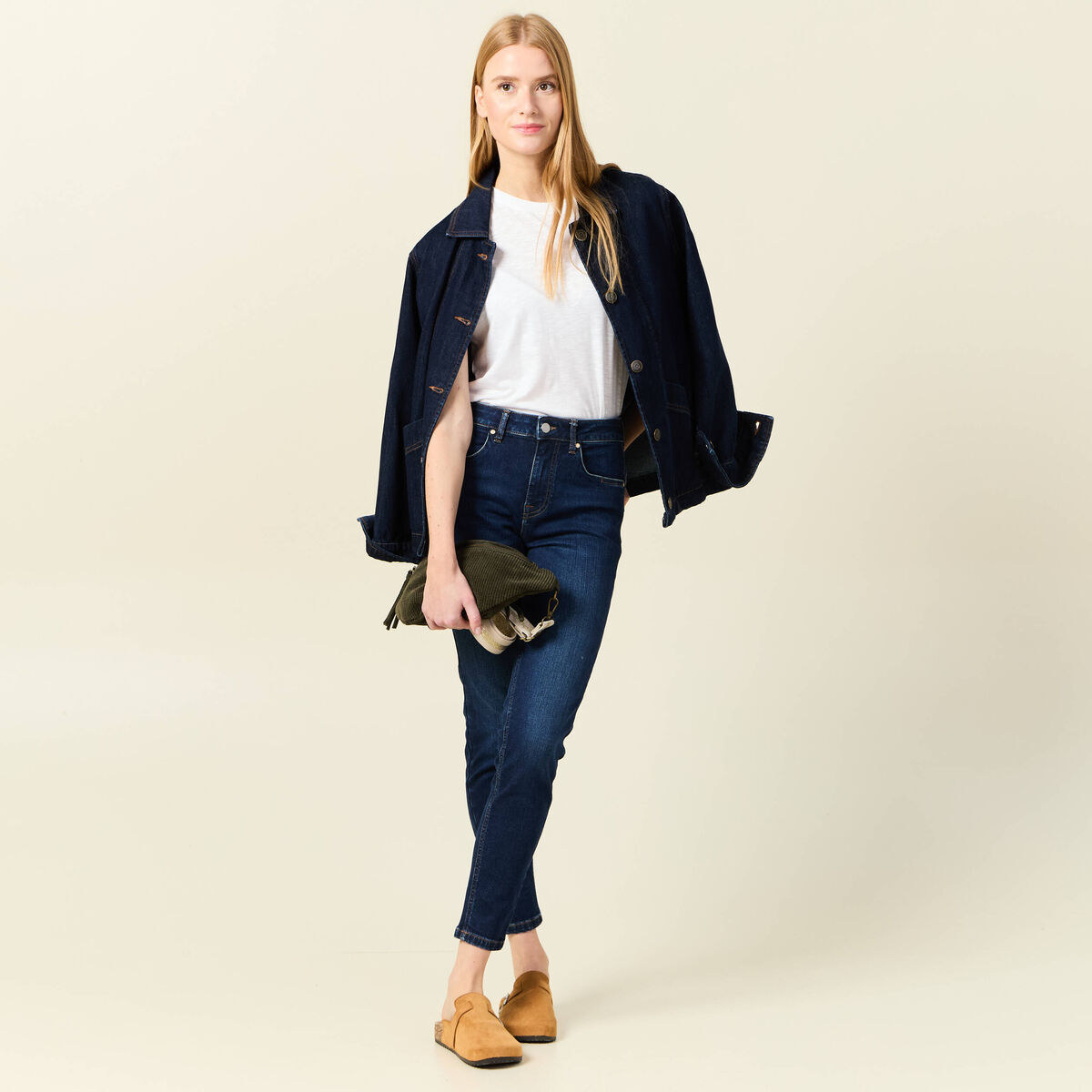 Jeans skinny éco-responsable denim brut femme
