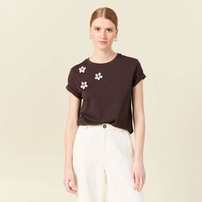 t shirt eco responsable marron femme T-shirt éco-responsable marron femme