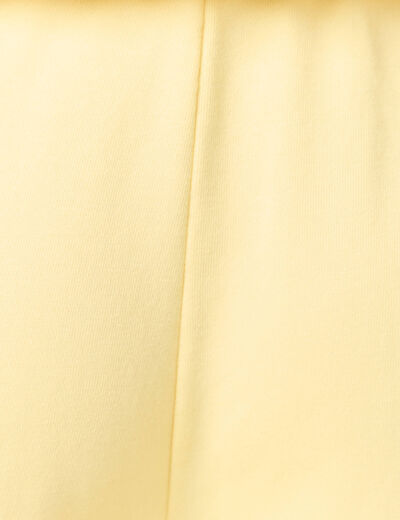 Pantalon large taille haute fluide jaune pastel femme