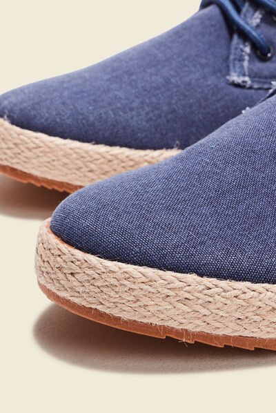 Espadrilles plates bleu marine homme