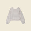 Sweat manches longues ecru femme