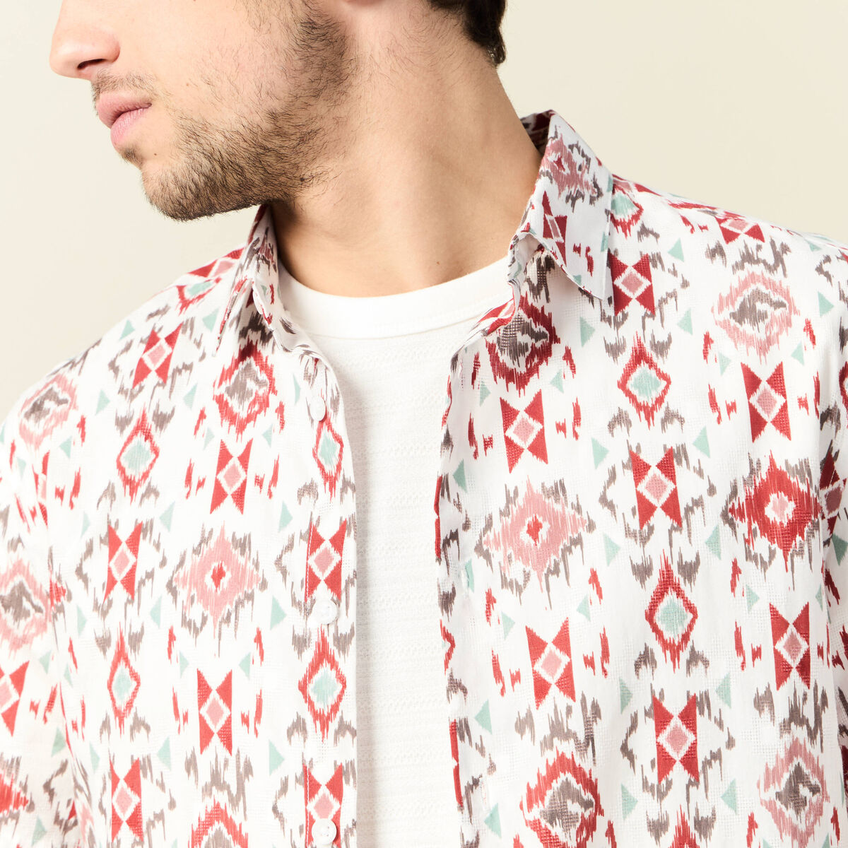 Chemise manches courtes multicolore homme