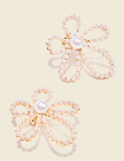 Boucles d'oreilles clous blanc femme