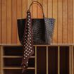 Ensemble cabas tress&eacute; 2 en 1 marron fonc&eacute; femme