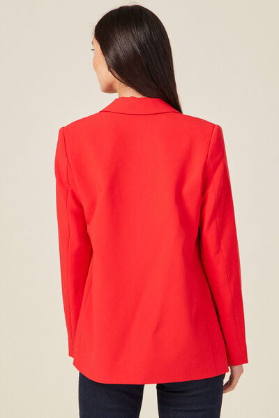 Veste esprit blazer cintrée rouge foncé femme