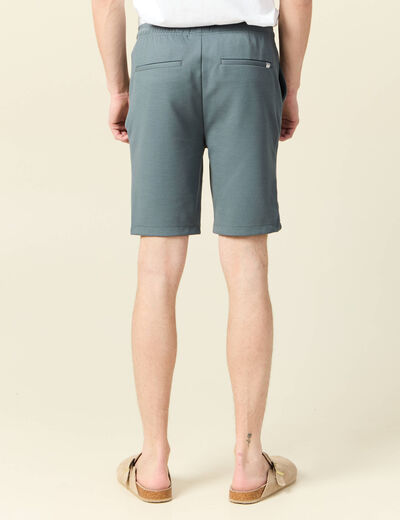 Short droit avec cordon vert foncé homme