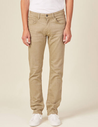 Jeans straight homme beige homme