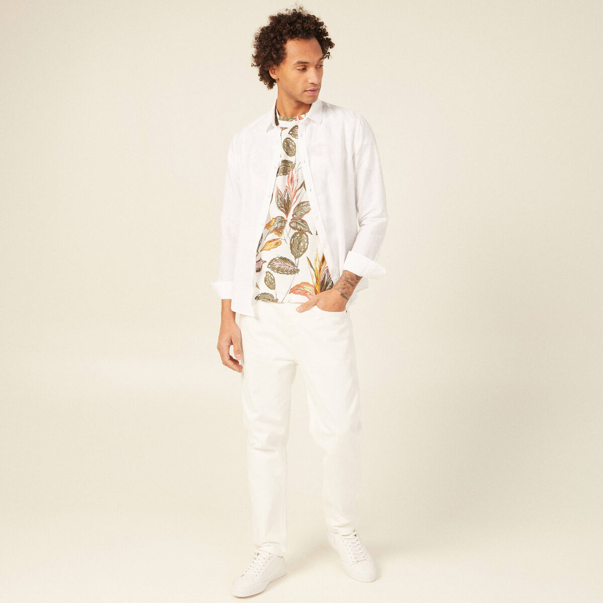 T-shirt manches courtes blanc homme