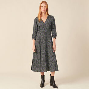 Robe longue éco-responsable noir femme