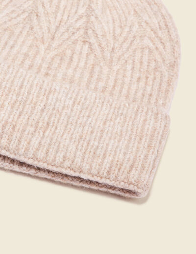 Bonnet éco-responsable beige femme