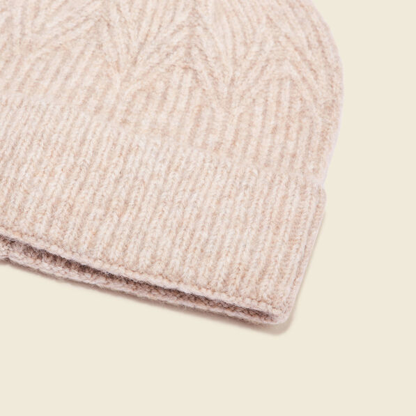 Bonnet éco-responsable beige femme
