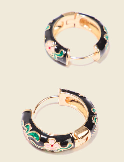 Boucles d'oreilles créoles noir femme