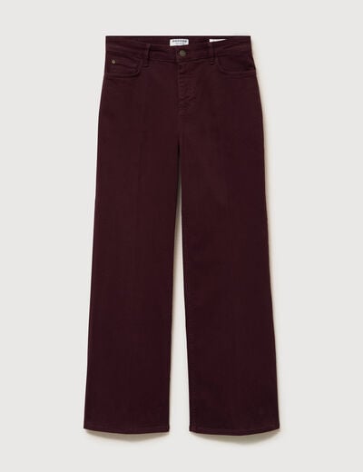 Jeans flare taille standard bordeaux femme