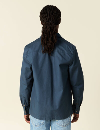 Surchemise manches longues bleu marine homme