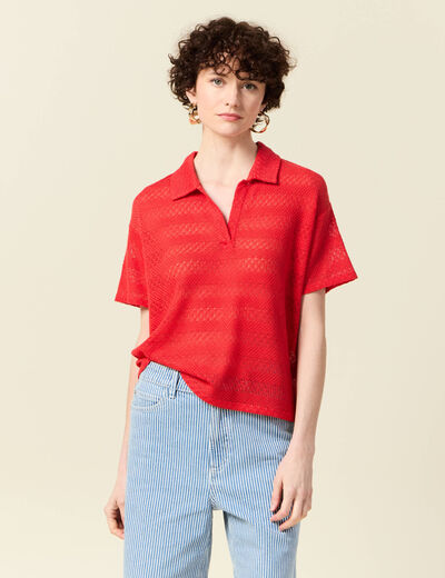 T-shirt manches courtes rouge femme