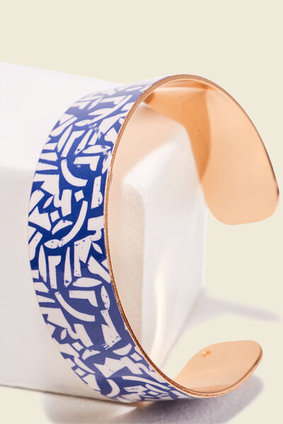 Bracelet manchette bleu electrique femme