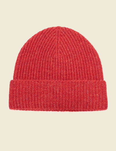 Bonnet rouge foncé femme