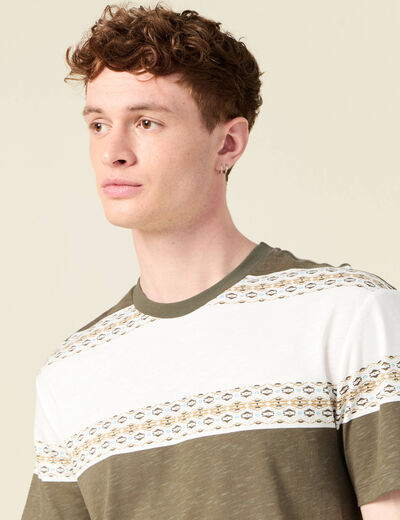 T-shirt manches courtes vert kaki homme