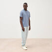 T-shirt en coton manches courtes bleu gris homme