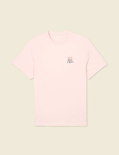T-shirt manches courtes rose clair homme