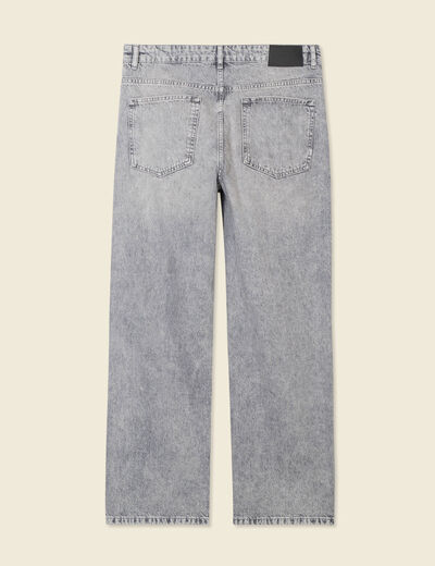 Jeans large 5 poches longueur 32 denim snow gris homme