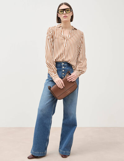 Blouse manches longues marron femme
