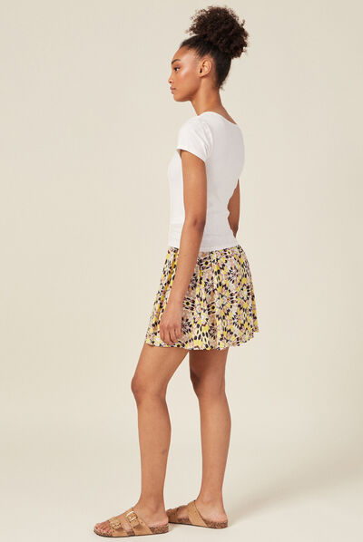 T-shirt manches courtes ecru femme