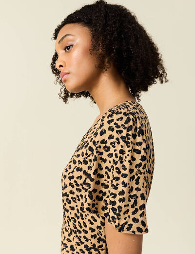 Robe longue éco-responsable marron clair femme