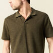 Polo manches courtes vert kaki homme