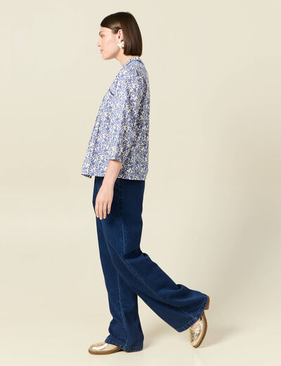 Blouse manches 3/4 blanc femme