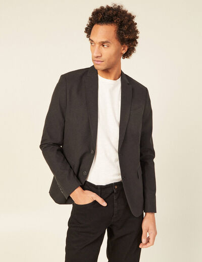 Veste blazer boutonnée noir homme