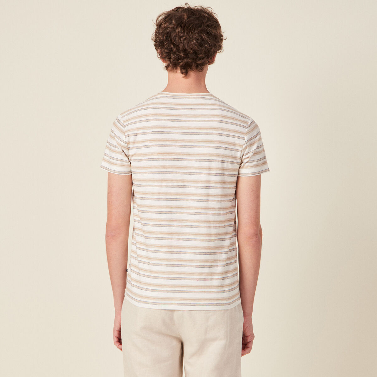 T-shirt manches courtes beige homme