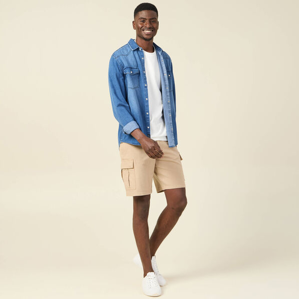 Bermuda cargo à coulisse beige homme