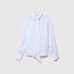 Chemise manches longues col am&eacute;ricain bleu ciel femme