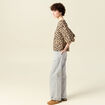 Blouse manches courtes marron clair femme