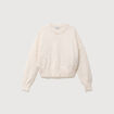 Pull droit cropped manches longues creme femme