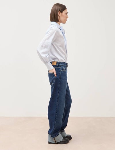 Jeans straight taille standard denim brut femme