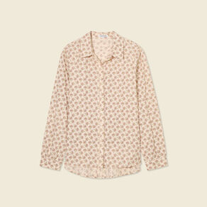 Chemise manches longues creme femme