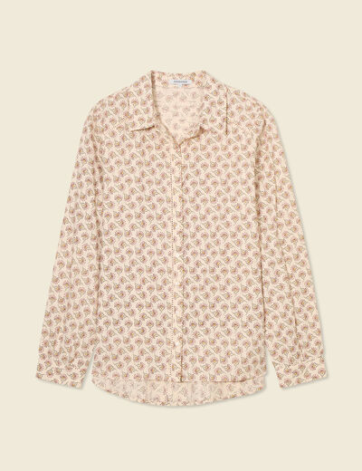Chemise manches longues creme femme