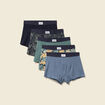 Lot de 5 boxers vert fonc&eacute; homme