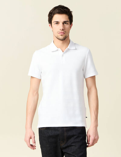 Polo manches courtes blanc homme