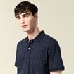 Polo cintr&eacute; manches courtes col polo bleu homme